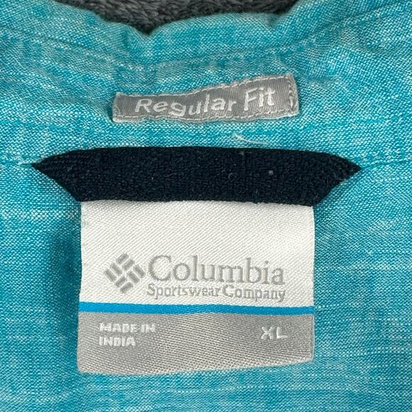 Columbia Shirt Mens XL Blue Button Up Regular Fit 100%‎ Cotton Travel Casual - Picture 4 of 6